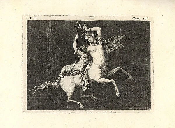 Female centaur and bacchant carrying a thyrsus or staff