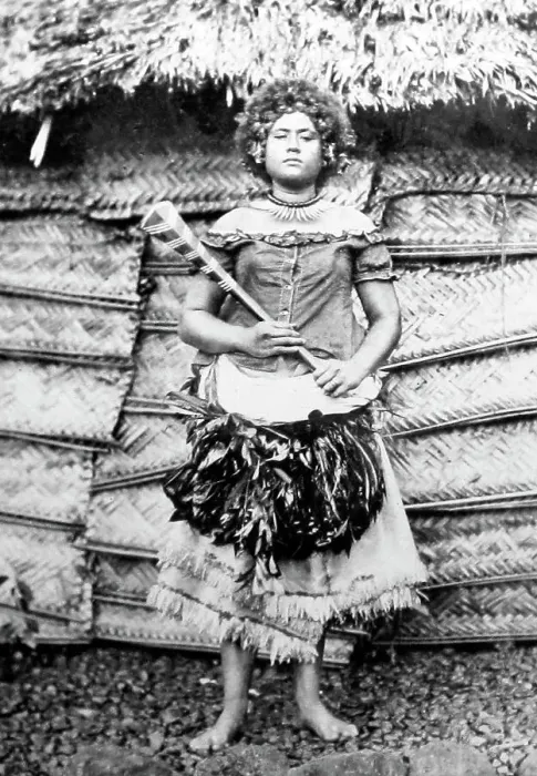 Framed Print : A female Chief, Samoa, Victorian period Framed Print : A female Chief, Samoa, Victorian period