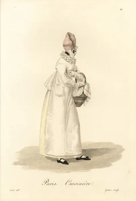 Framed Print : Female cook, Paris, early 19th century Framed Print : Female cook, Paris, early 19th century