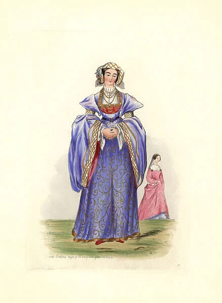 Female costume in the reign of Henry VIII after Holbein