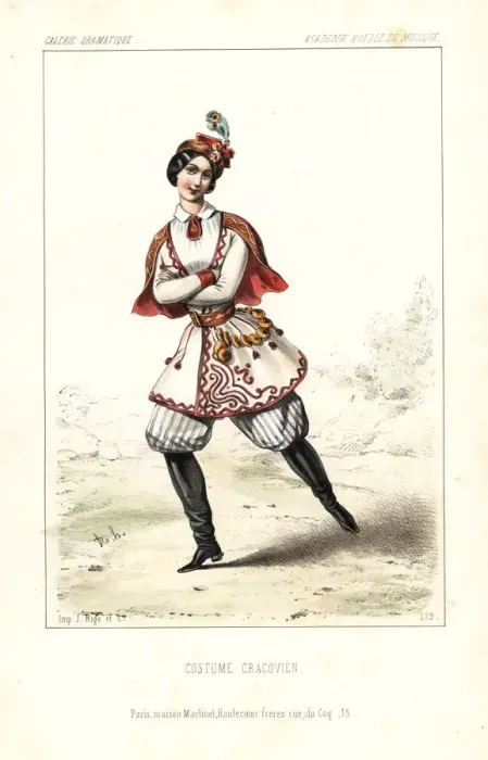Framed Print : Female dancer in costume of a woman of Krakow, 1845 Framed Print : Female dancer in costume of a woman of Krakow, 1845