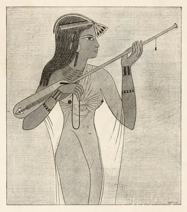 Framed Print : Female Egyptian Musician Framed Print : Female Egyptian Musician
