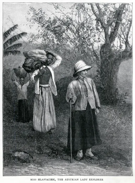 Framed Print : Female explorer Miss Hlawaczek on expedition, January 1894 Framed Print : Female explorer Miss Hlawaczek on expedition, January 1894