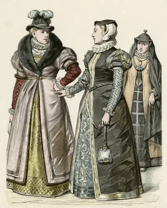 Framed Print : Female Londoners 1590 Framed Print : Female Londoners 1590