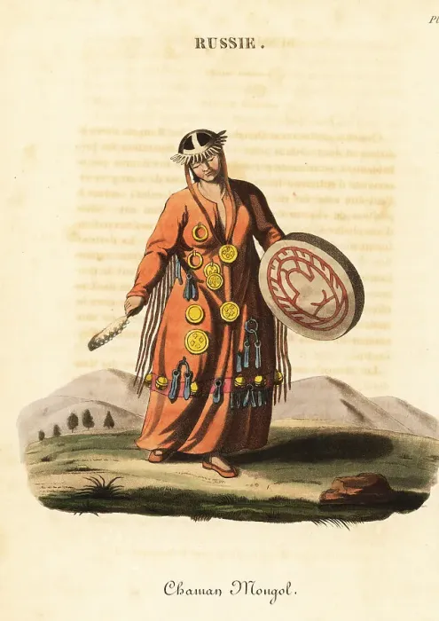 Framed Print : Female magician or shaman, Mongol people, 18th century Framed Print : Female magician or shaman, Mongol people, 18th century