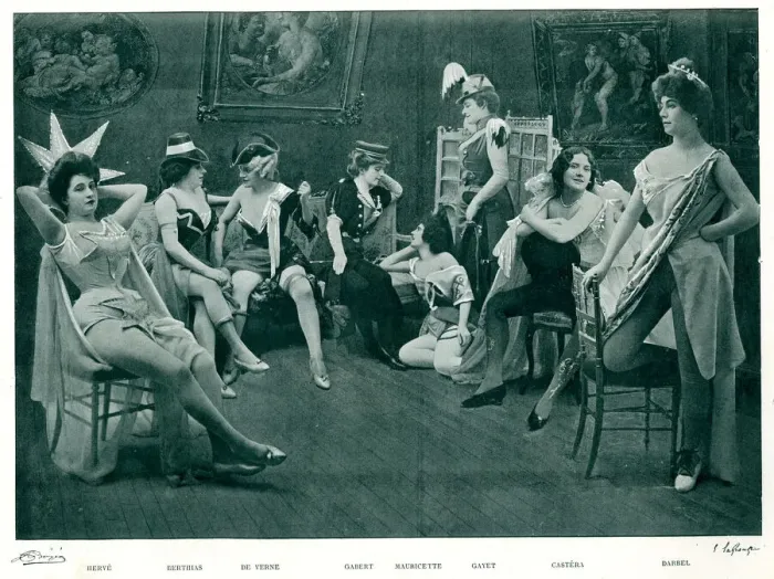 Framed Print : Female Parisian performers relaxing Framed Print : Female Parisian performers relaxing