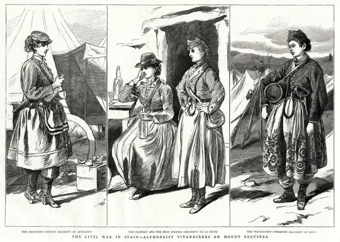 Framed Print : Female royalist Spanish troops 1875 Framed Print : Female royalist Spanish troops 1875