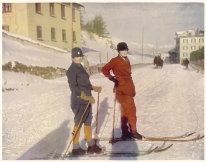Framed Print : Female Skiers Photo 1929 Framed Print : Female Skiers Photo 1929