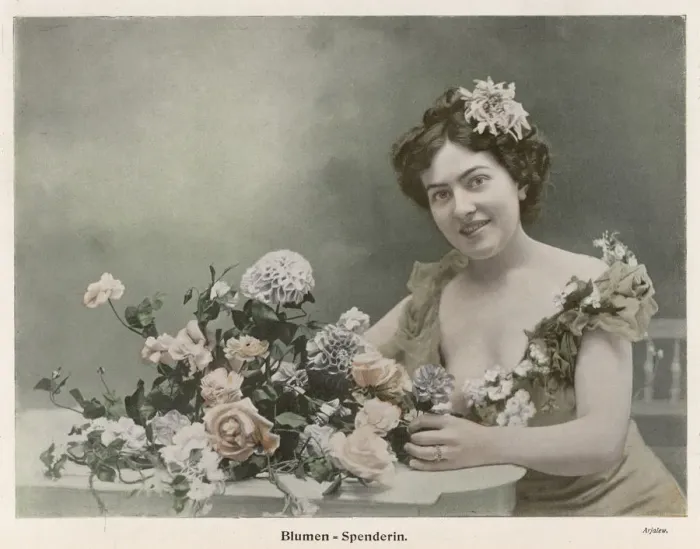 Framed Print : FEMALE TYPE / FLOWERS 1904 Framed Print : FEMALE TYPE / FLOWERS 1904