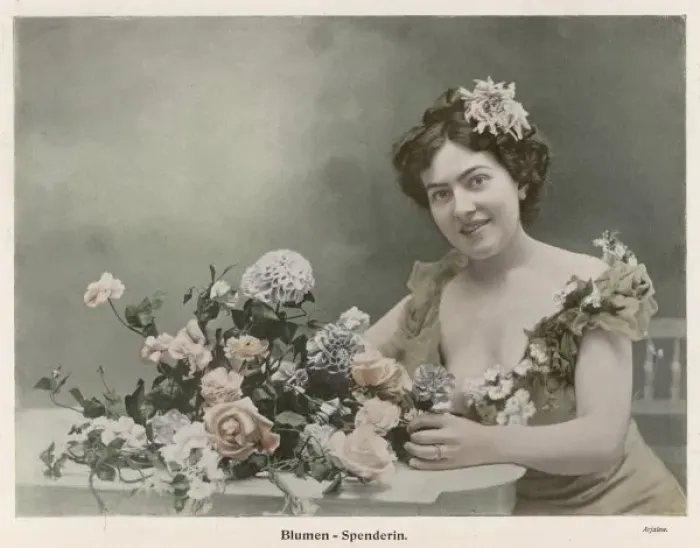 Framed Print : Female Type / Flowers 1904 Framed Print : Female Type / Flowers 1904