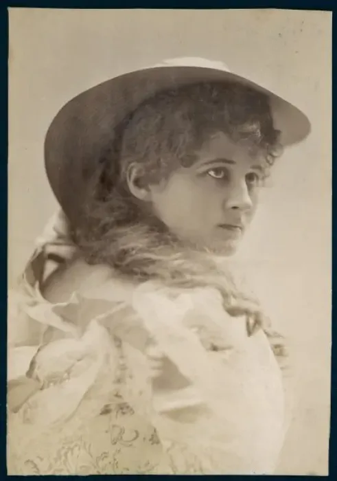 Framed Print : Female Type in Hat C1890 Framed Print : Female Type in Hat C1890