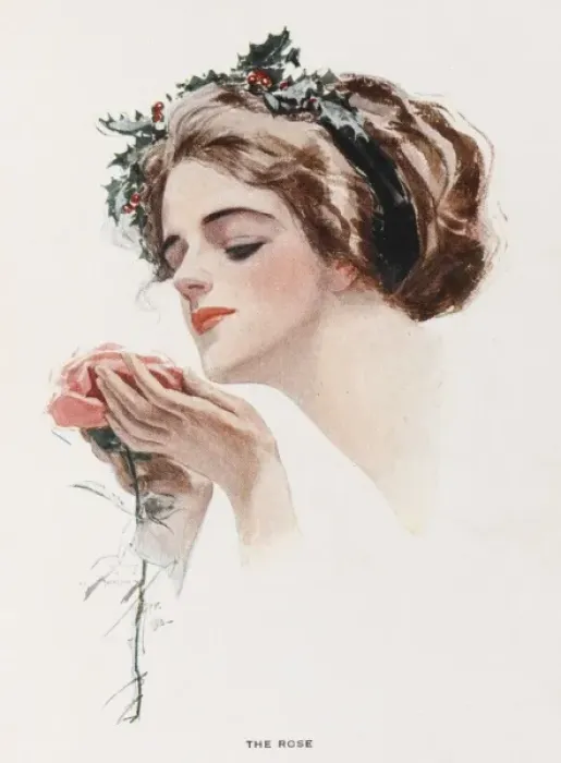 Framed Print : Female Type with Rose Framed Print : Female Type with Rose