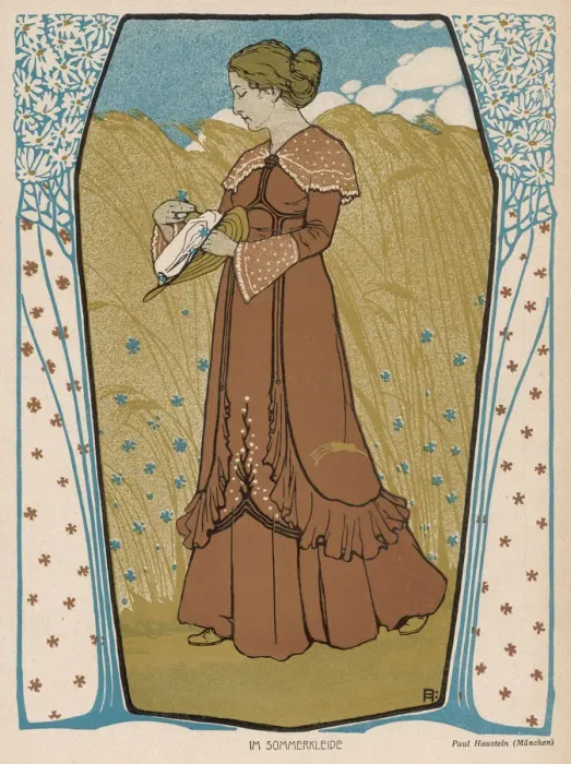 Framed Print : Female Type - Summer - 1903 Framed Print : Female Type - Summer - 1903