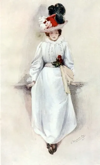 Framed Print : Female / White Dress 1902 Framed Print : Female / White Dress 1902