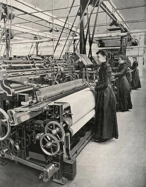 Female wool weaving operators, Yorkshire