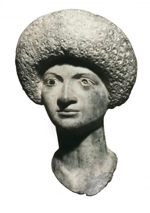 Framed Print : Feminine head in bronze (1st c. AD). Roman art Framed Print : Feminine head in bronze (1st c. AD). Roman art