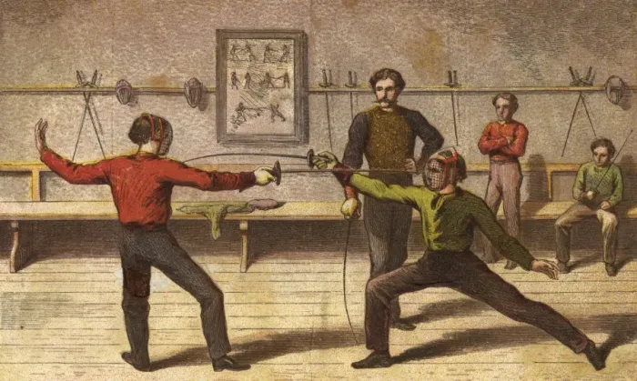 Framed Print : Fencing C1850 Framed Print : Fencing C1850