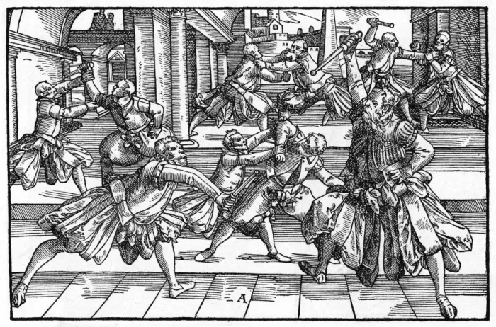 Framed Print : Fencing with daggers Framed Print : Fencing with daggers