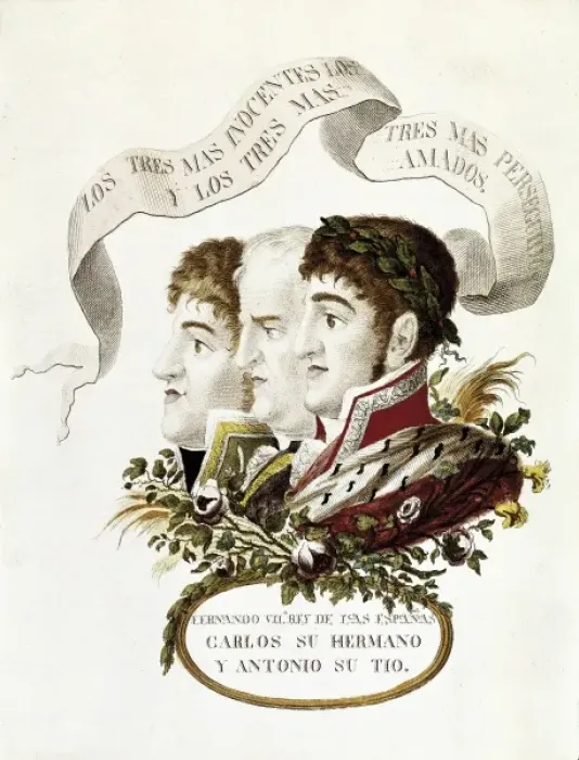 Framed Print : Fernado VII (right), his brother Carlos Mar Framed Print : Fernado VII (right), his brother Carlos Mar