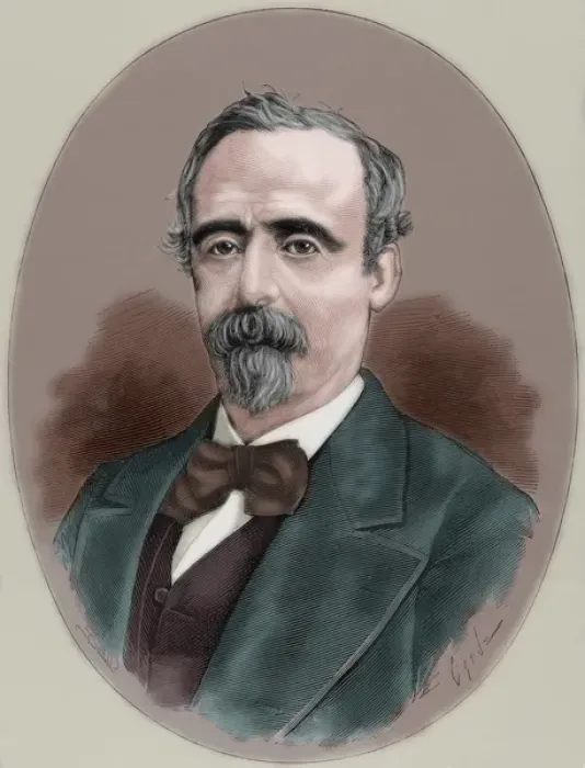 Framed Print : Fernando Cos-Gayon (1825-1898). Engraving. Colored Framed Print : Fernando Cos-Gayon (1825-1898). Engraving. Colored