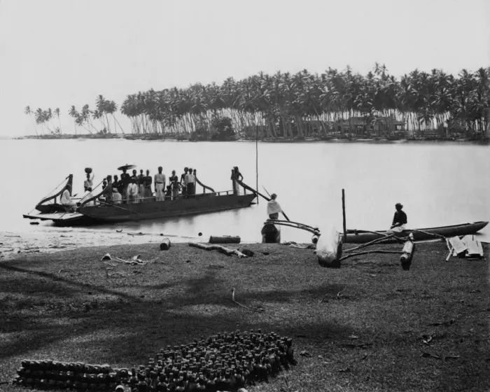 Framed Print : Ferry boat, Negombo, Ceylon (Sri Lanka) Framed Print : Ferry boat, Negombo, Ceylon (Sri Lanka)