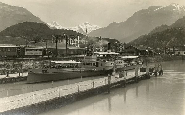 Ferryboat Terminal, Railway Station and Jungfrau Mountain