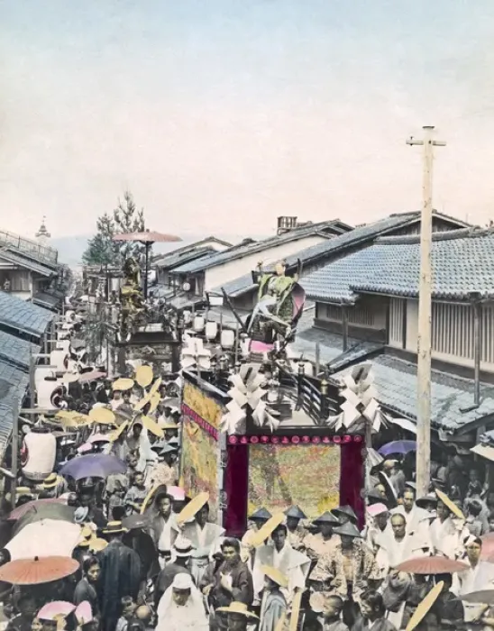Framed Print : Festival car at Kyoto, Japan, circa 1880s Framed Print : Festival car at Kyoto, Japan, circa 1880s