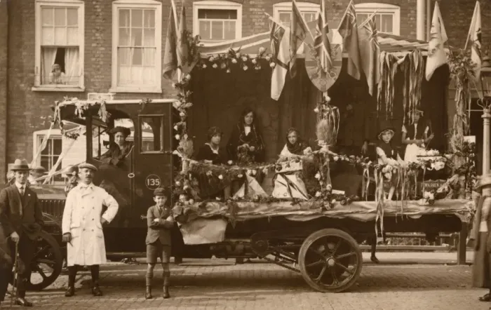 Framed Print : Festival float on Romford High Road, Essex Framed Print : Festival float on Romford High Road, Essex