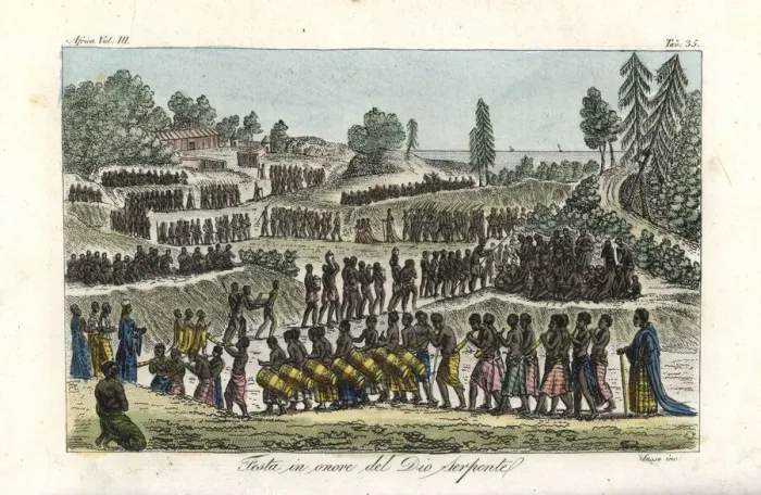 Framed Print : Festival in honour of the Serpent God