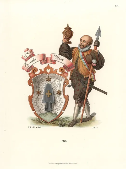 Framed Print : Festive costume of Conrad Pistor of the Kremer Guild, 1588 Framed Print : Festive costume of Conrad Pistor of the Kremer Guild, 1588
