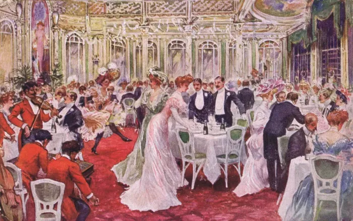 Framed Print : Festivities at the fashionable Abbaye de Theleme