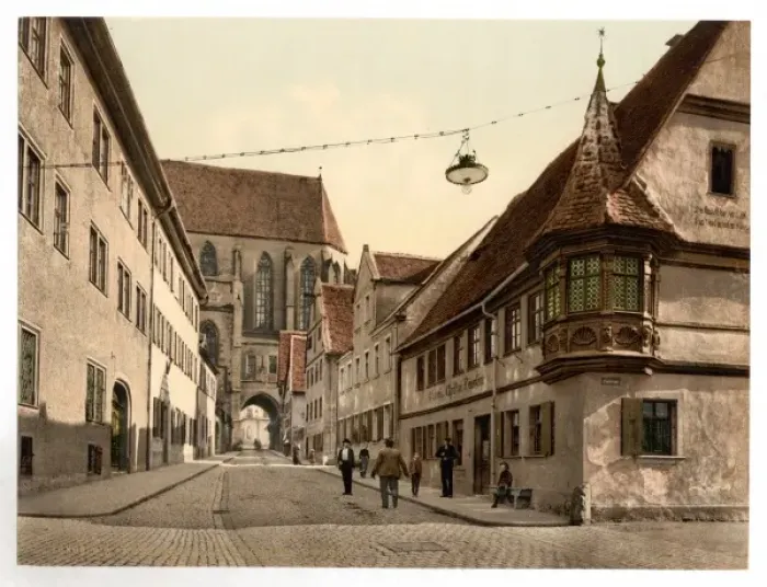 Framed Print : Feuerleins bow windows, Rothenburg (i. e. ob der Tauber), Bav Framed Print : Feuerleins bow windows, Rothenburg (i. e. ob der Tauber), Bav
