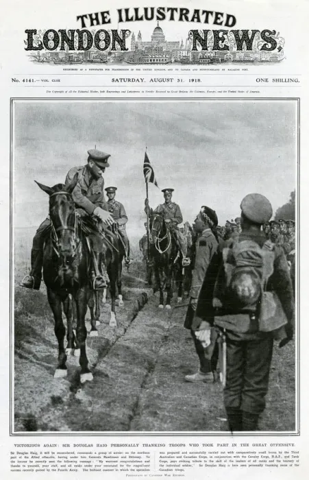 Framed Print : Field Marshal Douglas Haig personally thanking troops 1918 Framed Print : Field Marshal Douglas Haig personally thanking troops 1918