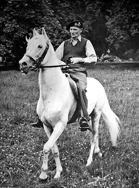 Field-Marshal Montgomery on horseback, 1945