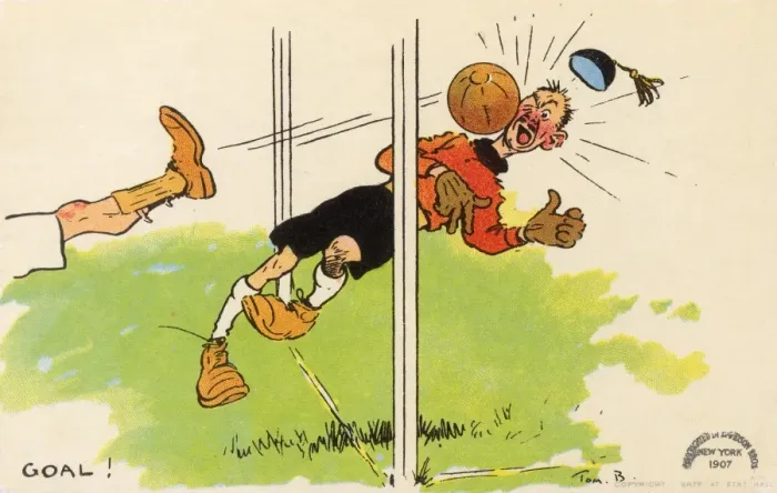 Framed Print : Fierce shot blasts Goalkeeper into his own goal Framed Print : Fierce shot blasts Goalkeeper into his own goal
