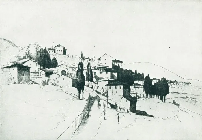 Framed Print : Fiesole. A landscape artwork of the town of Fiesole Framed Print : Fiesole. A landscape artwork of the town of Fiesole
