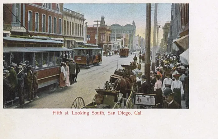 Framed Print : Fifth Street looking south, San Diego, California, USA Framed Print : Fifth Street looking south, San Diego, California, USA