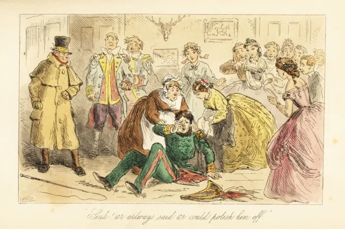 Framed Print : Fight in the servants quarters during a dance party Framed Print : Fight in the servants quarters during a dance party