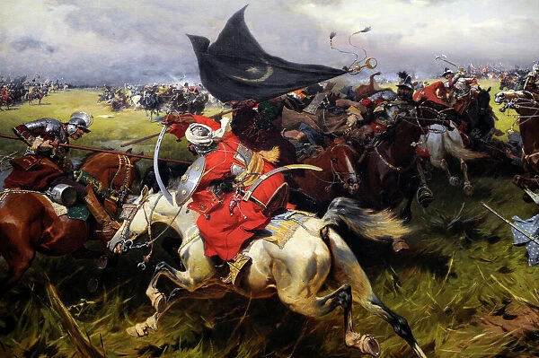 Fight for a Turkish Standard, c.1905, by Jozef Brandt (1841