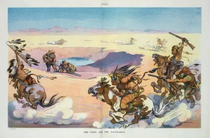 Framed Print : The fight for the water-hole Framed Print : The fight for the water-hole