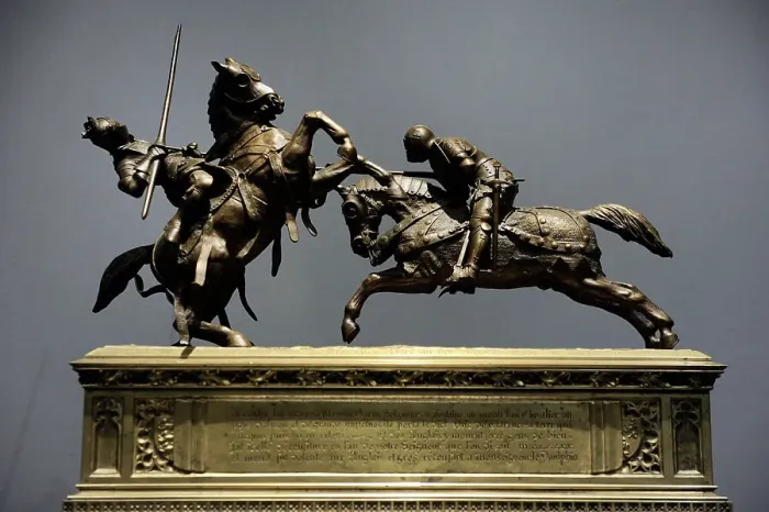 Framed Print : Two Fighting Knights, 1838, by Emile de Nieuwerkerke (1814-1) Framed Print : Two Fighting Knights, 1838, by Emile de Nieuwerkerke (1814-1)