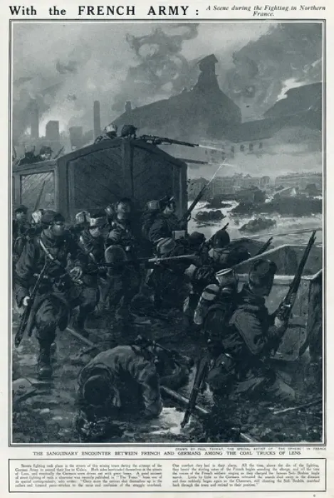 Framed Print : Fighting in Lens, Northern France, 1914 Framed Print : Fighting in Lens, Northern France, 1914