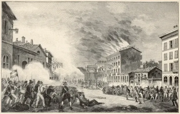 Framed Print : Fighting in Milan / 1848 Framed Print : Fighting in Milan / 1848