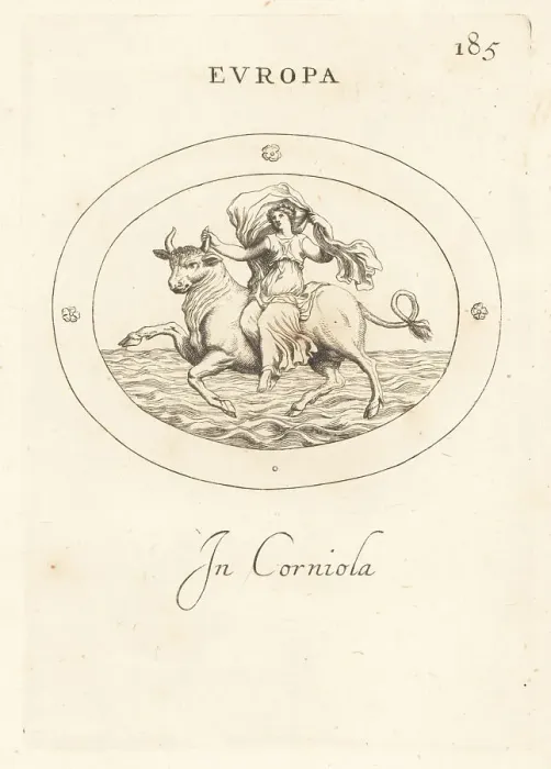 Framed Print : Figure of Europa riding a bull over the sea Framed Print : Figure of Europa riding a bull over the sea