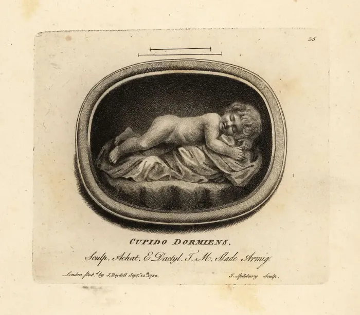 Framed Print : Figure of a sleeping cupid Framed Print : Figure of a sleeping cupid