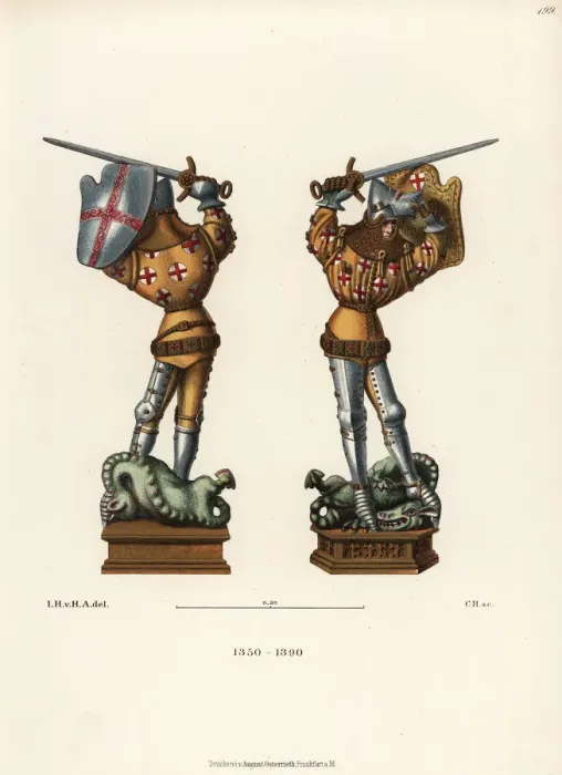 Framed Print : Figure of St. George slaying a dragon from the Dijon Framed Print : Figure of St. George slaying a dragon from the Dijon