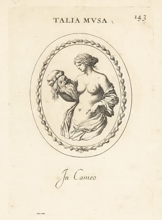 Framed Print : Figure of Thalia, Greek muse of comedy, with a mask Framed Print : Figure of Thalia, Greek muse of comedy, with a mask