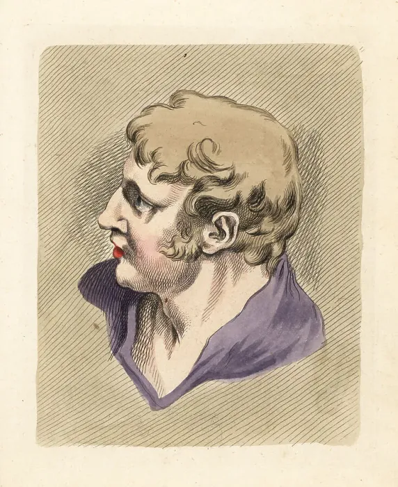 Framed Print : Figure of a young man in profile Framed Print : Figure of a young man in profile