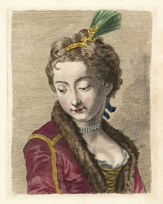 Framed Print : Figure of a young woman from a painting by old master Framed Print : Figure of a young woman from a painting by old master