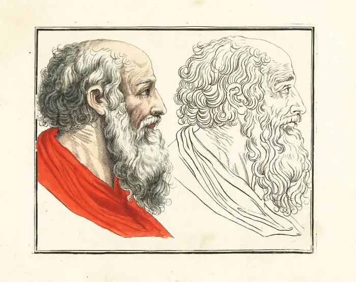 Framed Print : Figures from an 18th century colouring book Framed Print : Figures from an 18th century colouring book